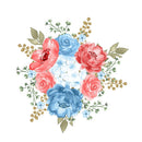 Patriotic Round Floral Bouquet Fabric Panel - ineedfabric.com