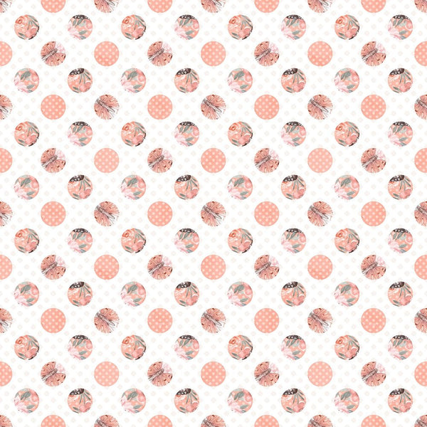 Patterned Dots Fabric - Coral - ineedfabric.com