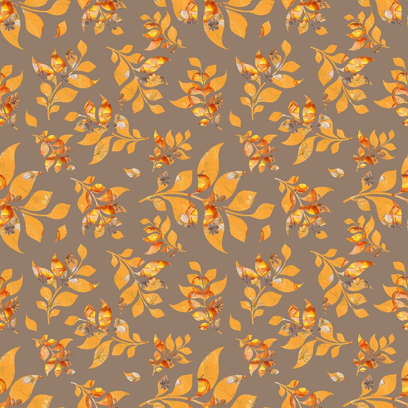 Patterned Floral Fabric - Brown - ineedfabric.com