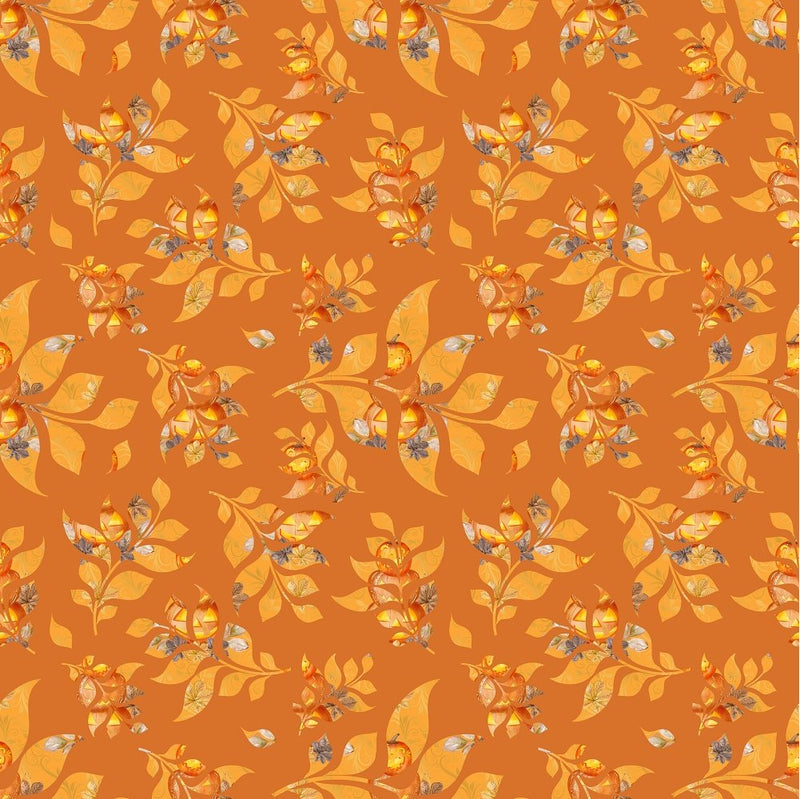 Patterned Floral Fabric - Orange - ineedfabric.com