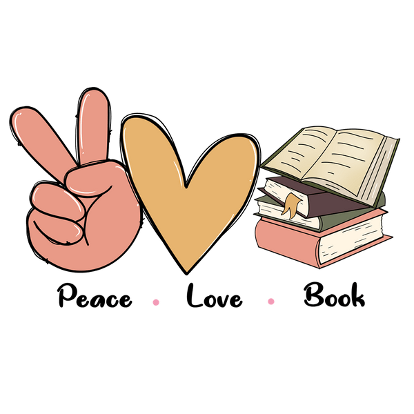 Peace, Love, Books Fabric Panel - ineedfabric.com