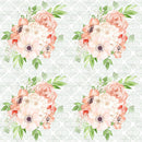 Peach Romance Bouquet Dourado Adamascado Fabric - ineedfabric.com