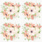 Peach Romance Bouquet on Small Polka Dot Fabric - White - ineedfabric.com