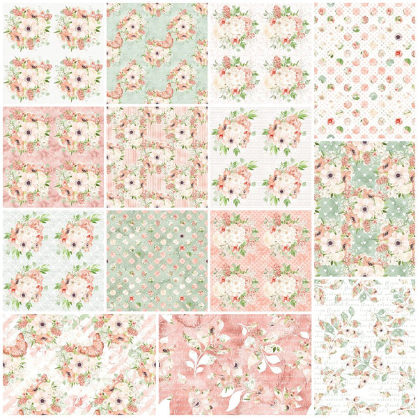 Peach Romance Fat Quarter Bundle - 14 Pieces - ineedfabric.com