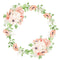 Peach Romance Flower Wreath Fabric Panel - ineedfabric.com