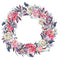 Peonies, Lilac, Berries Wreath Fabric Panel - ineedfabric.com