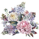 Peonies & Lilac Bouquet Fabric Panel - ineedfabric.com