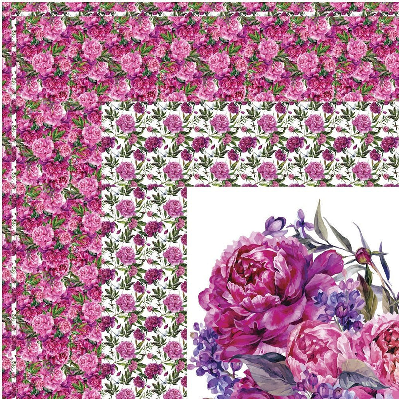 Peonies & Lilac Heart Wall Hanging/Lap Quilt Kit - 42" x 42" - ineedfabric.com