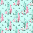 Peppermint Christmas Trees Fabric - Green - ineedfabric.com