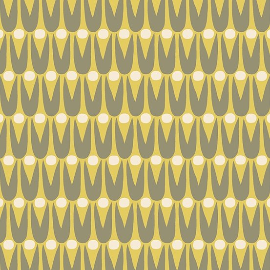 Perennial Patchwork Tulips Fabric - Bitter Lemon - ineedfabric.com