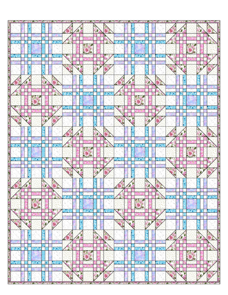 Piece of Mind, Pastel Quilt Kit - 61 1/2" x 76 1/2" - ineedfabric.com