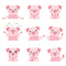 Pig Emotions Fabric - ineedfabric.com