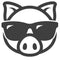 Pig With Sunglasses Fabric Panel - ineedfabric.com