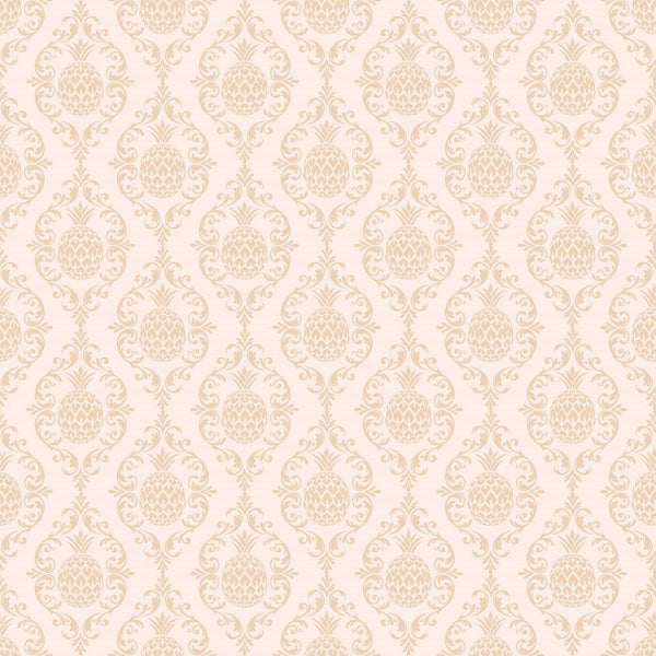 Pineapple Damask Fabric - Tan - ineedfabric.com