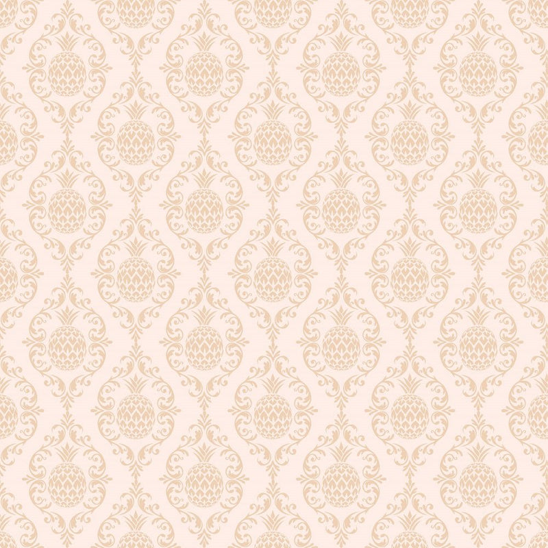 Pineapple Damask Fabric - Tan - ineedfabric.com