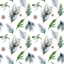Pines & Stars Allover Fabric - White - ineedfabric.com