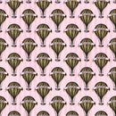 Pink and Gold Steampunk Balloons Fabric - ineedfabric.com