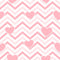 Pink Hearts Chevron Zigzag Fabric - White - ineedfabric.com