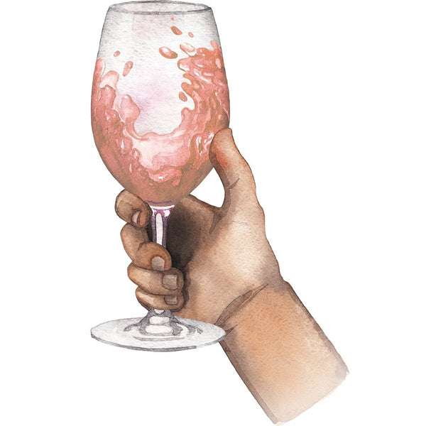 Pink Moscato Wine Toast Fabric Panel - ineedfabric.com