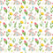 Pink Paisley Bunnies & Flowers Fabric Variation 2 - ineedfabric.com