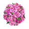 Pink Peony & Leaves Bouquet Fabric Panel - ineedfabric.com