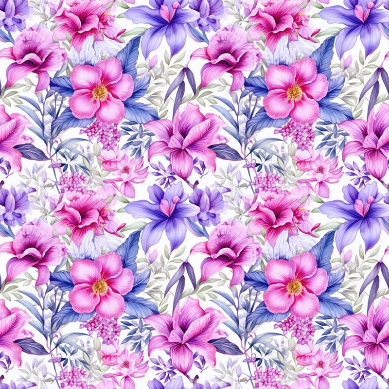 Pink & Purple Flower Fabric - ineedfabric.com