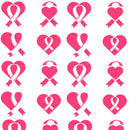 Pink Ribbon Hearts Fabric - ineedfabric.com