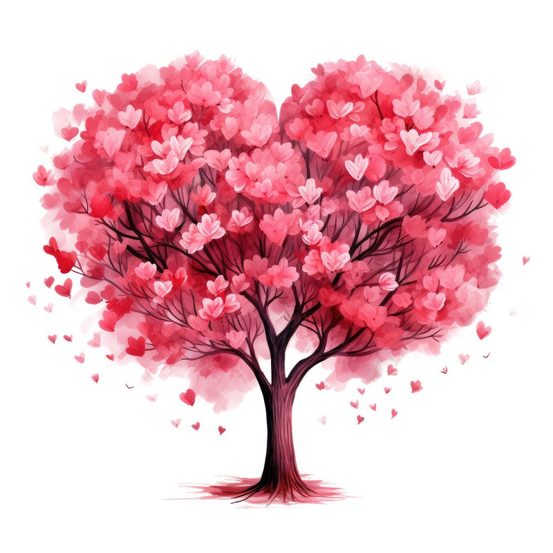 Pink Valentine Heart Tree 10 Fabric Panel - ineedfabric.com