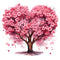 Pink Valentine Heart Tree 3 Fabric Panel - ineedfabric.com