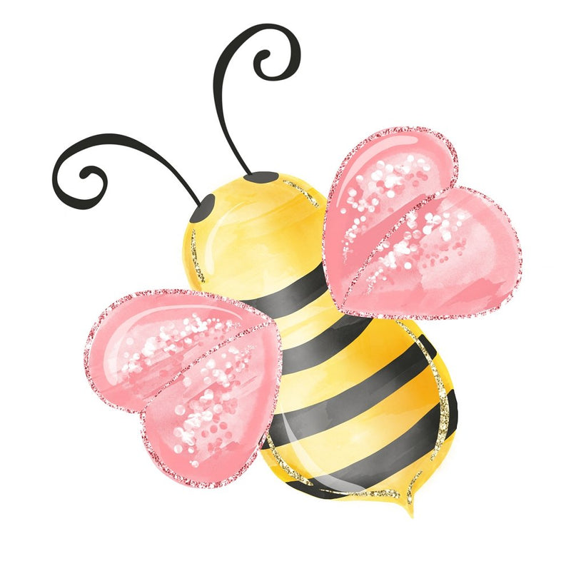 Pink-Winged Honey Bee Fabric Panel - ineedfabric.com
