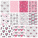 Pink XOXO Hearts Charm Pack - 11 Pieces - ineedfabric.com