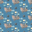 Pirate Ships Fabric - Blue - ineedfabric.com