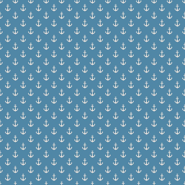Pirates Anchors Fabric - Blue - ineedfabric.com