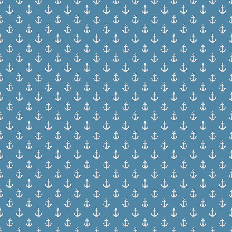 Pirates Anchors Fabric - Blue - ineedfabric.com