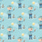 Pirates & Bubbles Fabric - Blue - ineedfabric.com