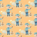 Pirates & Bubbles Fabric - Orange - ineedfabric.com