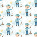 Pirates & Bubbles Fabric - White - ineedfabric.com