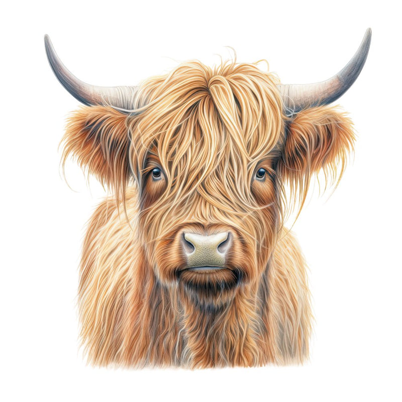 Plain Highland Cow 1 Fabric Panel - ineedfabric.com