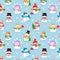 Playful Snowman Fabric - Blue - ineedfabric.com