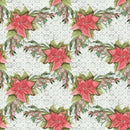 Poinsettia Berries Fabric - White - ineedfabric.com