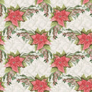 Poinsettia Berries on Dots Fabric - White - ineedfabric.com