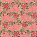 Poinsettia Berries on Stripes Fabric - Red - ineedfabric.com