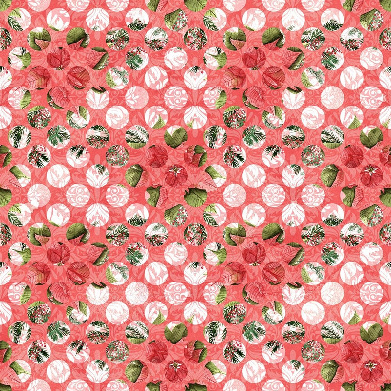 Poinsettia Dots Fabric - Red - ineedfabric.com