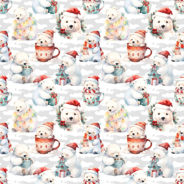 Polar Bears In Winter Fabric - ineedfabric.com