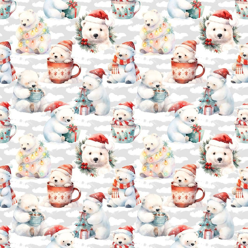 Polar Bears In Winter Fabric - ineedfabric.com