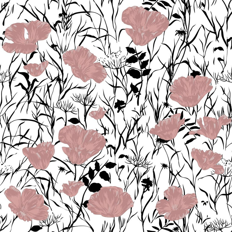Poppy Fields Fabric - Rose Gold - ineedfabric.com