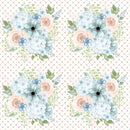 Powder Blue Bouquets on Hearts Fabric - ineedfabric.com