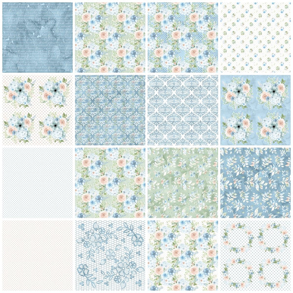Powder Blue Fabric Collection - 1 Yard Bundle - ineedfabric.com