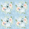 Powder Blue Floral Bouquets on Stripes Fabric - ineedfabric.com
