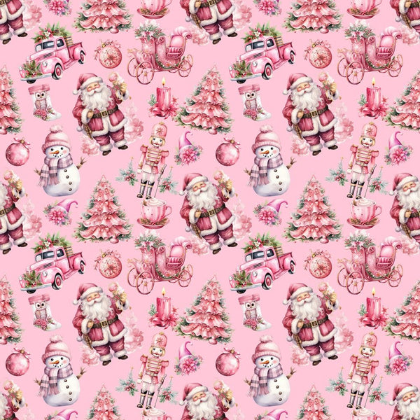Precious Pink Christmas Fabric - ineedfabric.com